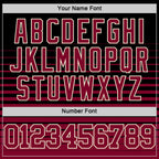 Custom Black Maroon-Cream Pinstripe Fade Fashion Round Neck Sublimation Basketball Suit Jersey