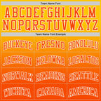 Custom Yellow Orange-White Fade Fashion Round Neck Sublimation Basketball Suit Jersey