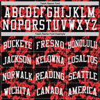 Custom Black White-Red Splash Round Neck Sublimation Basketball Suit Jersey