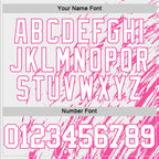 Custom White Pink Splash Round Neck Sublimation Basketball Suit Jersey