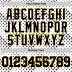 Custom White Black-Old Gold Geometric Shape Round Neck Sublimation Basketball Suit Jersey