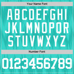 Custom Aqua White Wave Round Neck Sublimation Basketball Suit Jersey