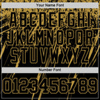 Custom Black Old Gold Splash Round Neck Sublimation Basketball Suit Jersey