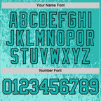 Custom Aqua Black Fragment Art Round Neck Sublimation Basketball Suit Jersey