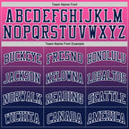 Custom Pink Navy-White Fade Fashion Round Neck Sublimation Basketball Suit Jersey