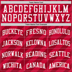 Custom Red White Line Round Neck Sublimation Basketball Suit Jersey
