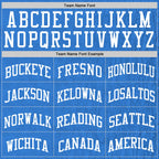 Custom Light Blue White Line Round Neck Sublimation Basketball Suit Jersey
