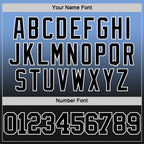 Custom Powder Blue Black-White Fade Fashion Round Neck Sublimation Basketball Suit Jersey