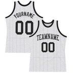 Custom Gray Black-White Line Round Neck Sublimation Basketball Suit Jersey
