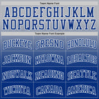 Custom Gray Royal-White Fade Fashion Round Neck Sublimation Basketball Suit Jersey