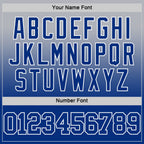 Custom Gray Royal-White Fade Fashion Round Neck Sublimation Basketball Suit Jersey