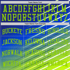 Custom Royal Neon Green-White Line Round Neck Sublimation Basketball Suit Jersey