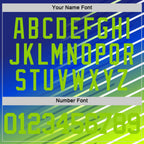 Custom Royal Neon Green-White Line Round Neck Sublimation Basketball Suit Jersey