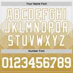 Custom White Old Gold Gradient Square Shapes Round Neck Sublimation Basketball Suit Jersey