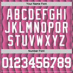 Custom Pink White-Black Geometric Shape Round Neck Sublimation Basketball Suit Jersey