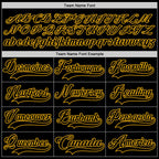 Custom Black Gold Hockey Lace Neck Jersey