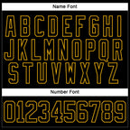 Custom Black Gold Hockey Lace Neck Jersey