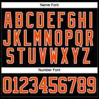 Custom Black Orange-White Hockey Lace Neck Jersey