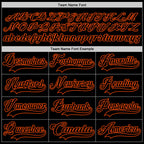 Custom Black Orange Hockey Lace Neck Jersey