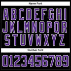 Custom Black Purple-White Hockey Lace Neck Jersey