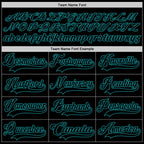 Custom Black Teal Hockey Lace Neck Jersey