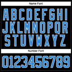 Custom Black Powder Blue-White Hockey Lace Neck Jersey