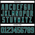 Custom Black Midnight Green-White Hockey Lace Neck Jersey
