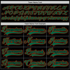 Custom Black Kelly Green-Orange Hockey Lace Neck Jersey