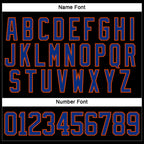 Custom Black Royal-Orange Hockey Lace Neck Jersey