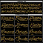 Custom Black Old Gold Hockey Lace Neck Jersey