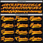Custom Black Yellow-Orange Hockey Lace Neck Jersey