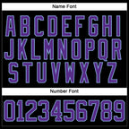 Custom Black Purple-Light Blue Hockey Lace Neck Jersey