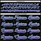 Custom Black Purple-Teal Hockey Lace Neck Jersey