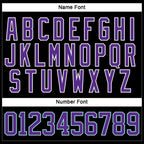 Custom Black Purple-Teal Hockey Lace Neck Jersey