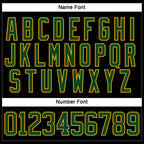 Custom Black Green-Gold Hockey Lace Neck Jersey