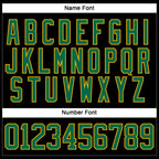 Custom Black Kelly Green-Gold Hockey Lace Neck Jersey