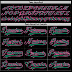 Custom Black Kelly Green-Pink Hockey Lace Neck Jersey