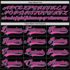 Custom Black Pink-Light Blue Hockey Lace Neck Jersey