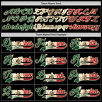 Custom Black Vintage Mexican Flag Cream Red-Kelly Green Hockey Lace Neck Jersey