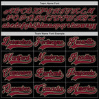 Custom Black Crimson-Cream Hockey Lace Neck Jersey