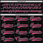 Custom Black Neon Pink-Aqua Hockey Lace Neck Jersey