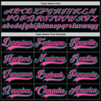 Custom Black Pink-Aqua Hockey Lace Neck Jersey