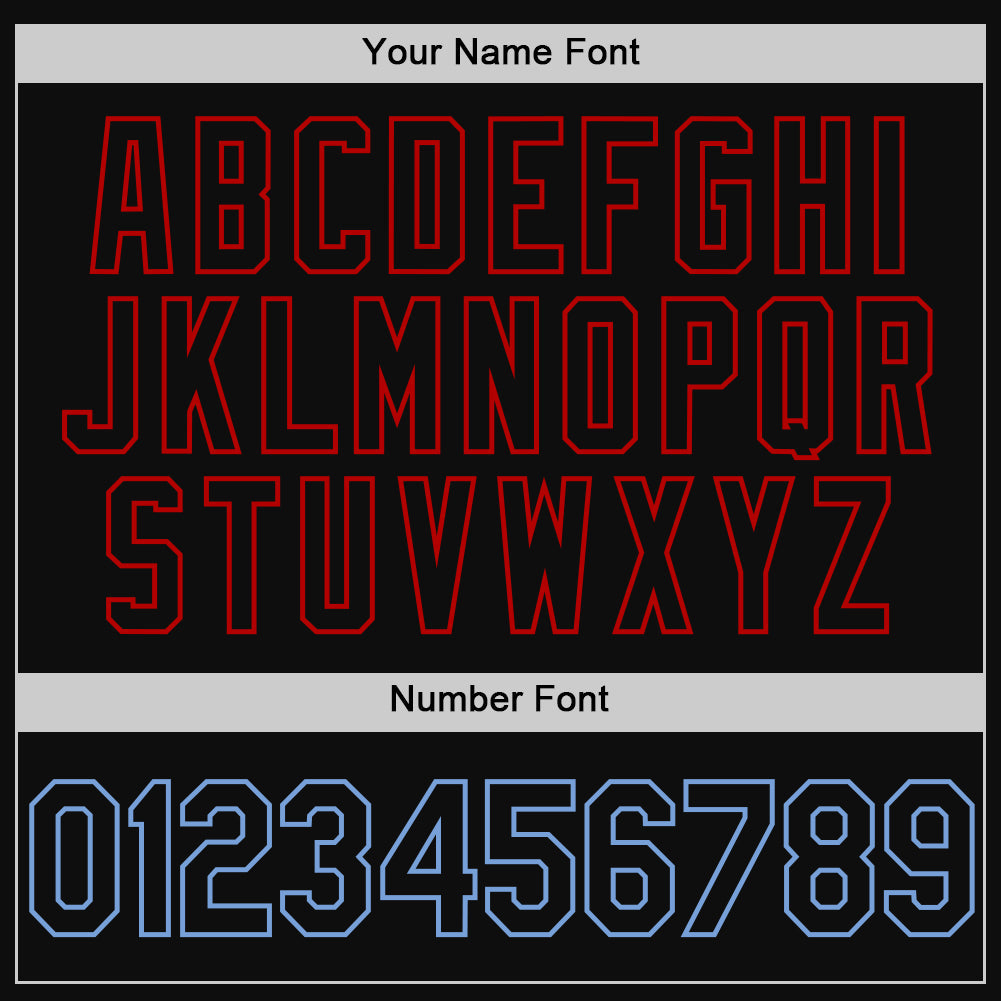 Custom Black Light Blue-Red Authentic Throwback Baseball Jersey