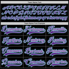 Custom Black Teal-Purple Hockey Jersey