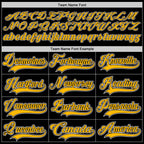 Custom Black Gold-White Hockey Jersey