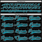 Custom Black Teal-White Hockey Jersey