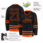 Custom Black Orange Hockey Jersey