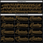 Custom Black Old Gold Hockey Jersey