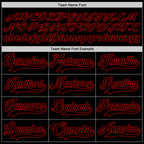 Custom Black Red Hockey Jersey