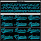 Custom Black Teal Hockey Jersey